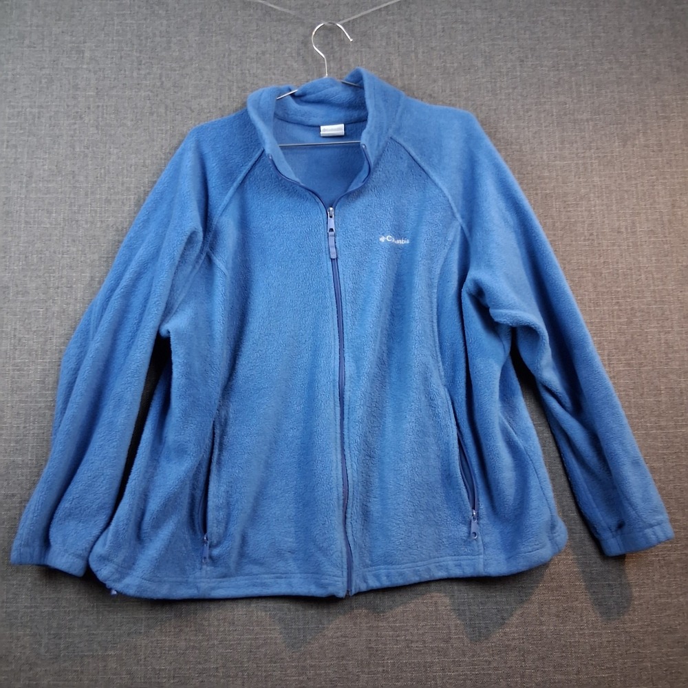 Columbia Benton Springs Blue Full Zip Fleece Jacket Womens Plus Size 3X